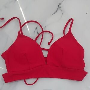 SHEIN Vibrant Red Bikini Top